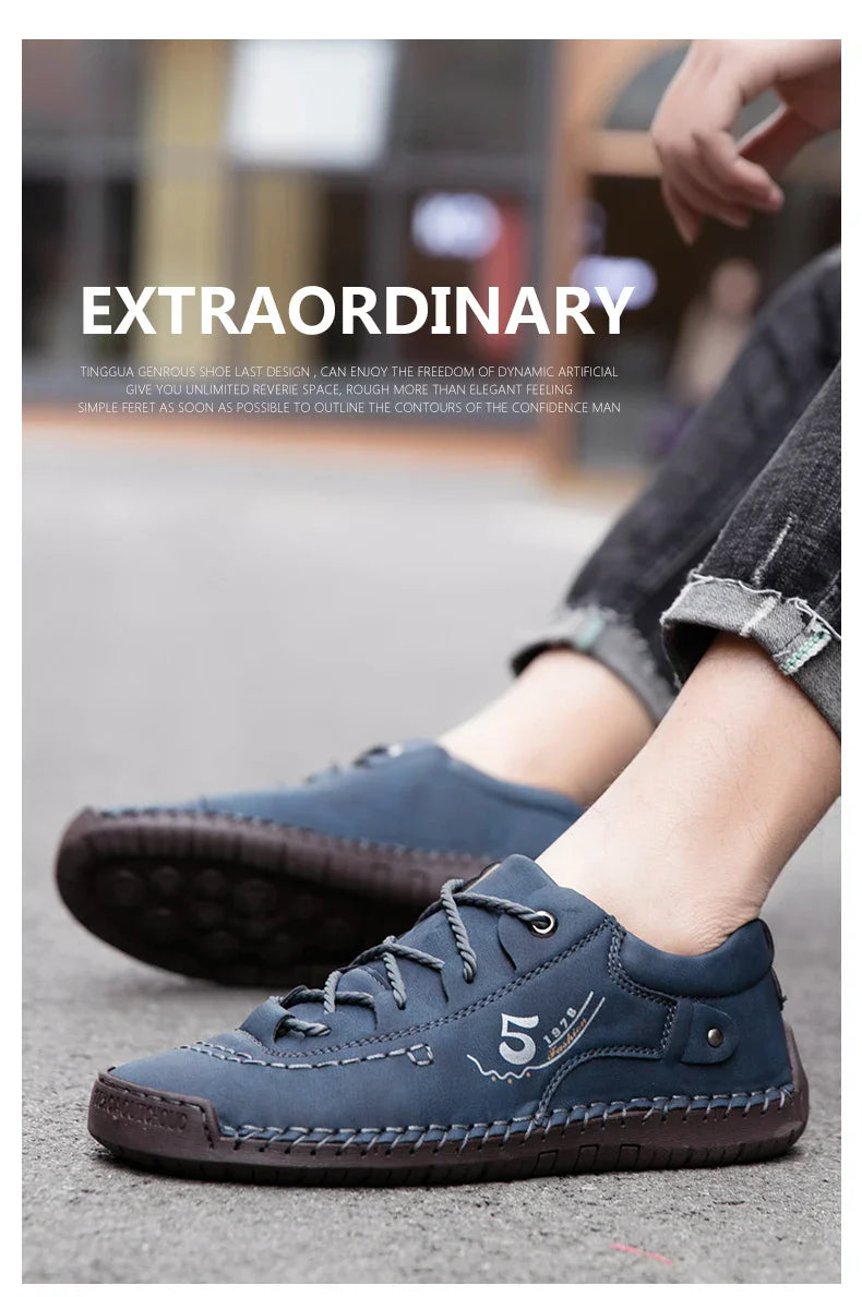 Men Leather Casual Shoes Outdoor Comfortable High Quality Fashion Soft Homme Classic Ankle Non-slip Flats Moccasin Trend