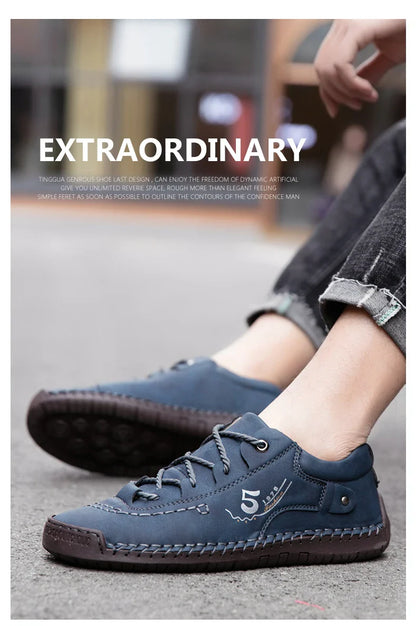 Men Leather Casual Shoes Outdoor Comfortable High Quality Fashion Soft Homme Classic Ankle Non-slip Flats Moccasin Trend