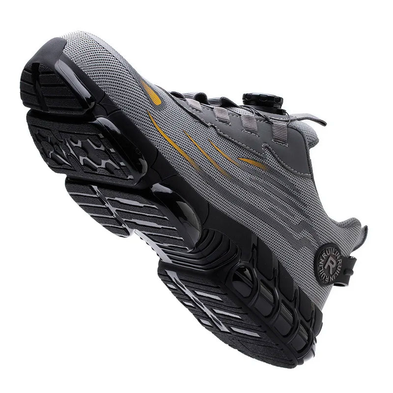 Men's Safety Shoes Air Cushion Protection Safety Boots Fashionable Casual Shoes Breathable Odor Protection Men's Work Shoes