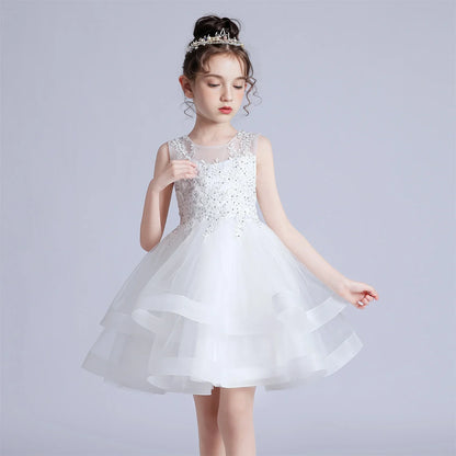 3-10 Years Baby Girls Princess Dress Summer Ball Gown Wedding Dress Piano Performance Costume Host Costume Children's Clothing