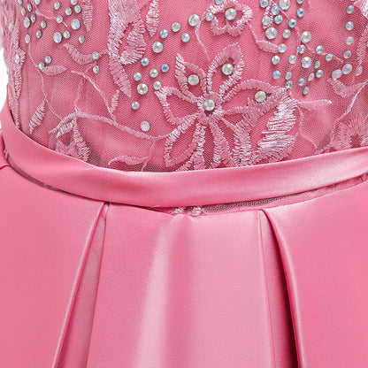 Teens Sequin Bridesmaid Girls Party Dress Long Sleeve First Communion Gown Wedding Party Princess Dresses Bow Christmas Costumes