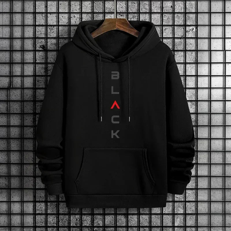 2025 New Arrival Men's Tracksuit Black Letter Print Sweatshirt + Pants Urban Causal Fashion Sportswear Fall/winter Sports Suit