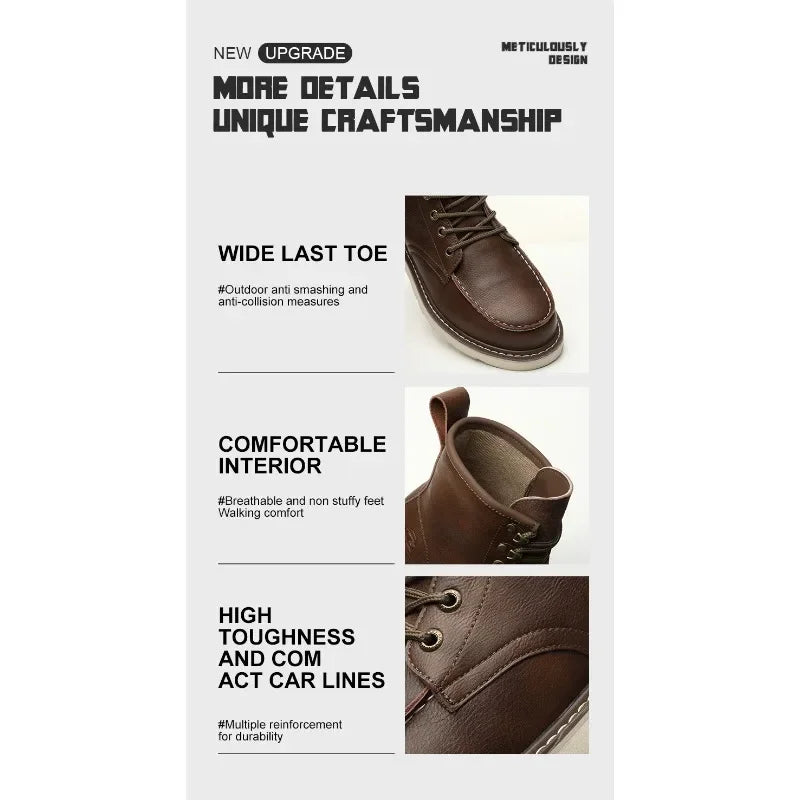 Breathable Cowhide Labor Protection Shoes with Steel Toe Caps for Anti Smashing Anti Puncture Safety Shoes Wear-resistant