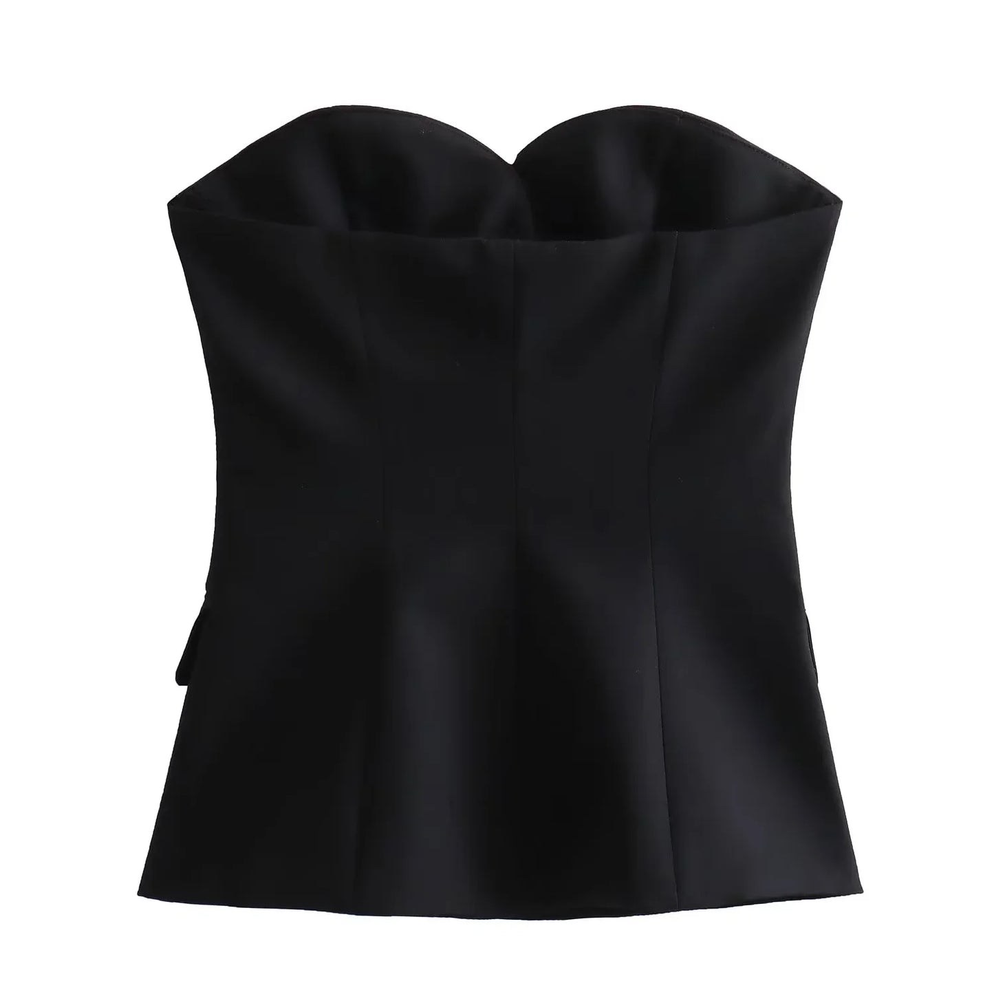 Black White Crop Top Women Off Shoulder Corset Tube Tops Woman 2024 Summer Backless Vest Top Sexy Strapless Tank Top
