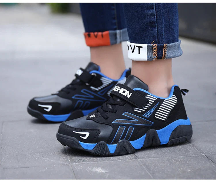Four Seasons Leather Kids Shoes Non Slip Outdoor Children Walking Sneakers Casual Boys Sport Tennis Size 28-39