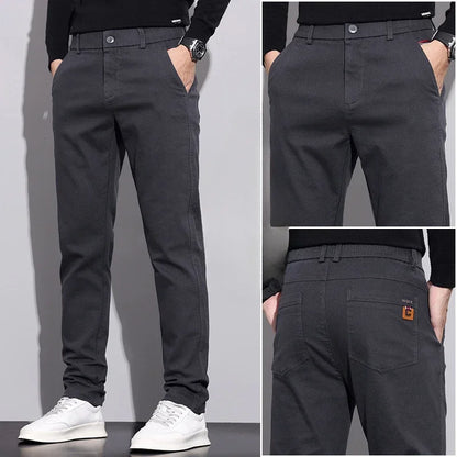 New Winter High-End Business Men's Suit Pants Autumn and Winter Slim Straight Casual Pants Versatile Fashion Trousers Korean