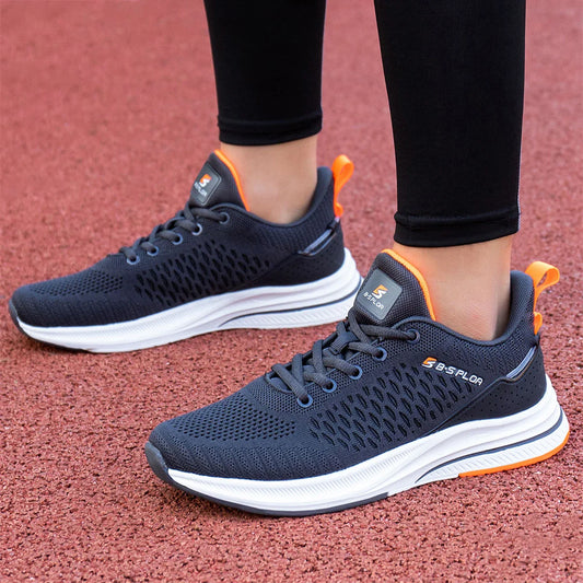 Tênis de Corrida Leves Masculinos Confortáveis Designer Masculino de Malha Casual Tênis de Amarrar Masculino Esportivo ao Ar Livre