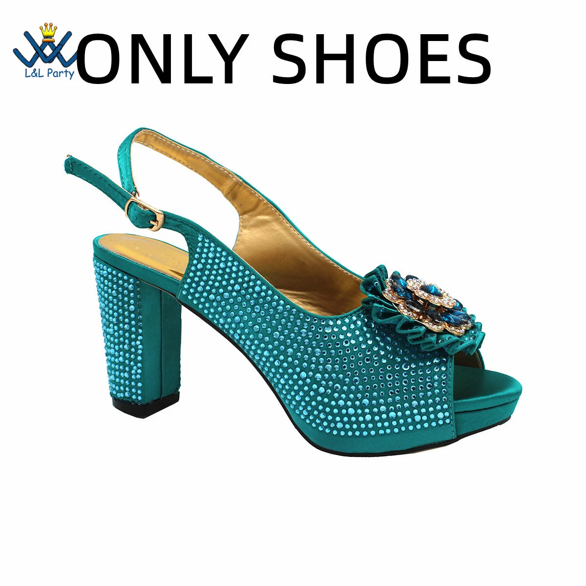 Special Design Women Crystal Style African Ladies Party Shoes Matching Bag in Magenta Color