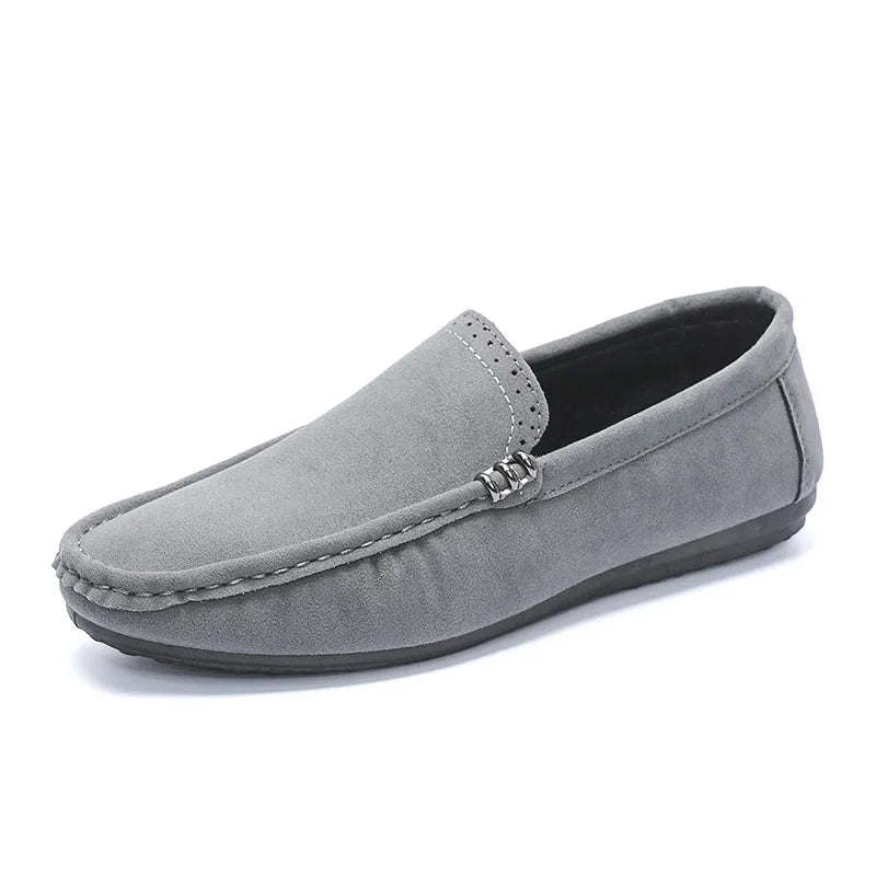 Novos Sapatos Masculinos de Primavera e Outono Estilo Social, Camurça, Sapatilhas Loafer, Couro Fosco Casual para Jovens