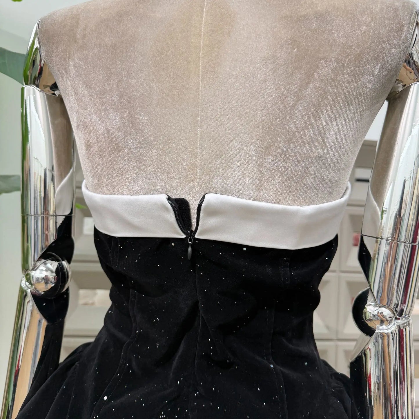 Women Strapless Backless Polka Dot Bow A Line Dress Party Birthday Evening Ball Gowns Nightclub Show Wear Fashion Vestido