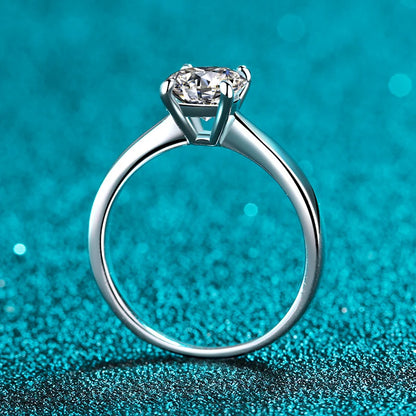 2ct Moissanite Engagement Ring for Women S925 Sterling Silver with Gold Plated Lab Diamond Promise Wedding Band Jewelry