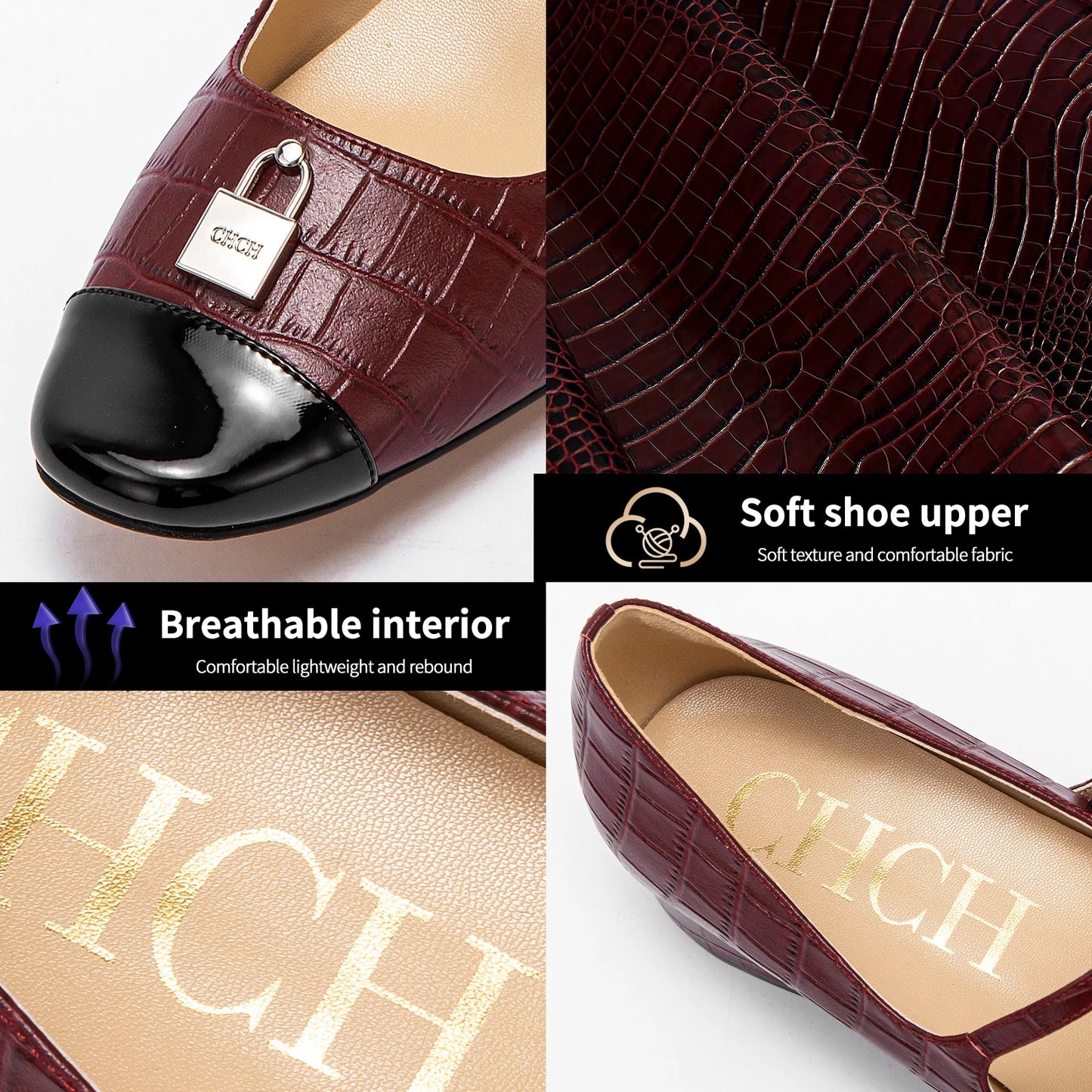 Women's High Heels New Low Heel Texture Mommy Casual Shoes Mary Jane Shoes