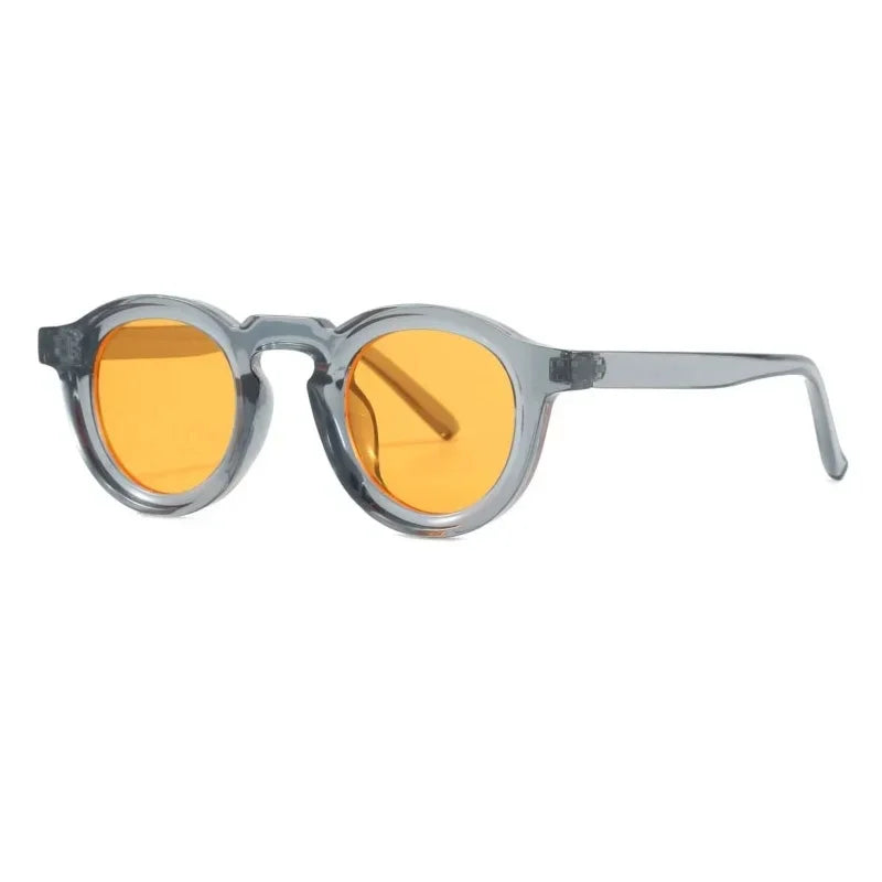 Round Sunglasses Women Men Punk Shades Retro Trending Sun Glasses Clear Lens Frame UV400 Female