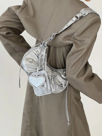 2026 Spring Hot Selling Maillard Style Retro Style Small Bag Spicy Girl Y2K Wasteland Style Vintage Leather Shoulder Armpit Bag