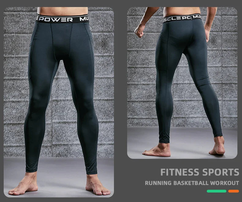 Mens Compression Sweatpants Male Tights Sport Pants for Gym Fitness Running Joggings Workout Trousers Dry Fit Leggings