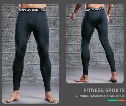 Gym Mens Fitness Running Sport Pants Athletics Tight Leggings Joggings Skinny Yoga Compression Trousers Sweatpants Dry Fit