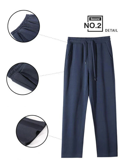 Men's Autumn and Winter New Solid Color Pullover Sweater & Pants Two-piece Set Fashionable Casual Sports Set Men's Tracksuit
