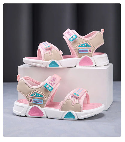 Children's sandals cartoon soft-soled non-slip boys' sandals in summer hook and loop fashion girls' sandals 4-10 years old 38