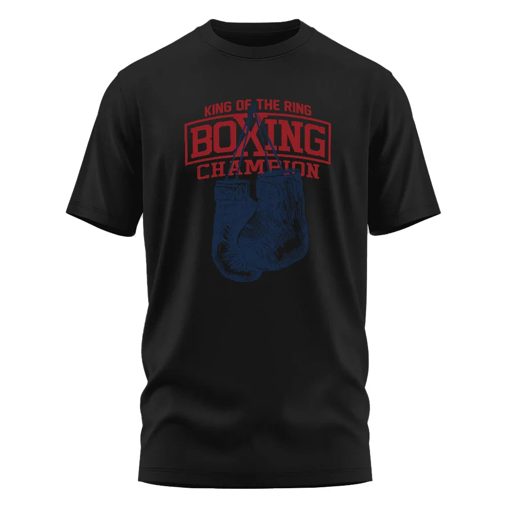 King of The Ring Boxing Champion Printed T Shirt for Men Women Vintage GYM Apparel Tops Tees