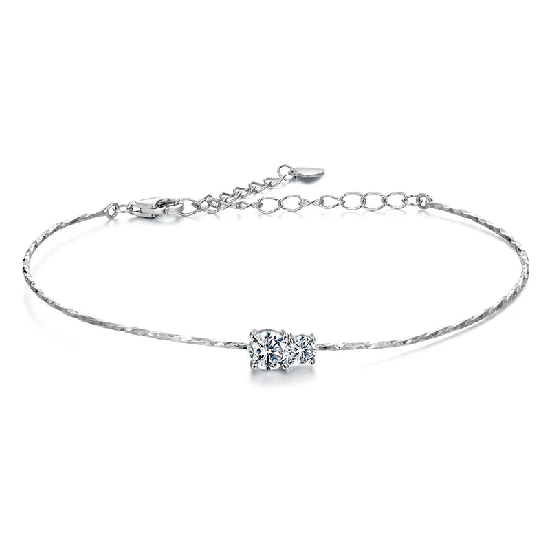 Sparkling Moissanite Starlight Bracelet Adjustable Strand Bracelet for Women Engagement Birthday Gift Fine Jewelry MSB024