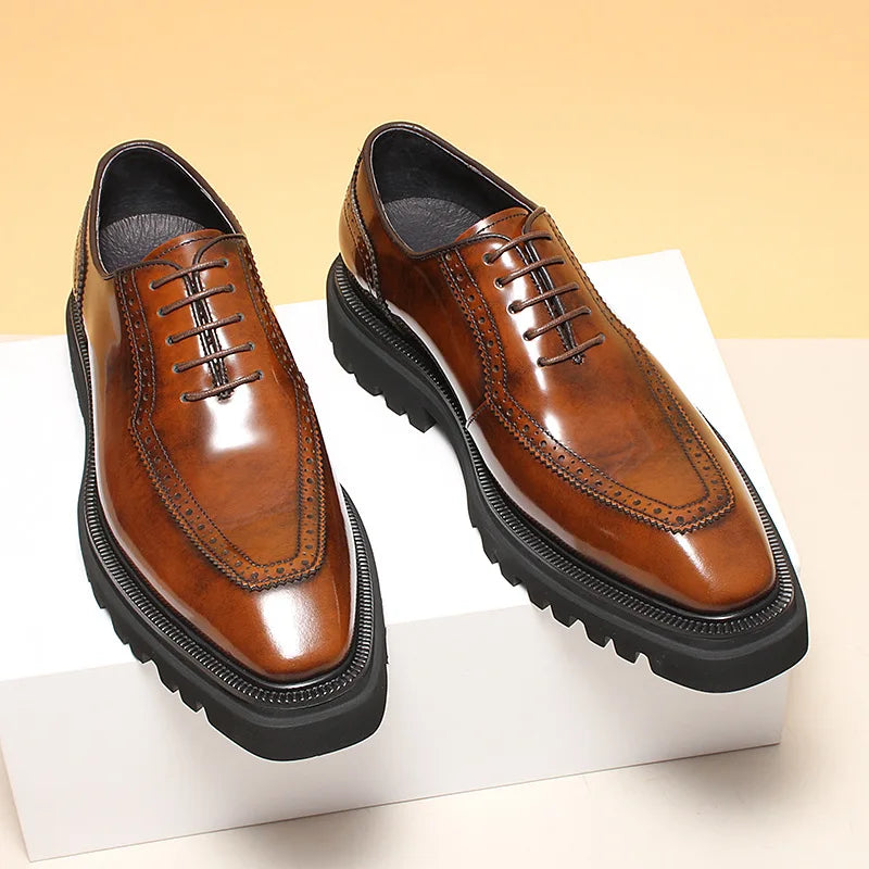 2025 New Men Classic Dress Shoes Genuine Leather Business Casual Formal Sneakers Plus Size Office Wedding Party Oxford Shoes
