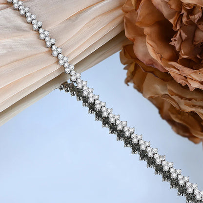 Luxurly Brilliant Cut 3.0mm Moissanite Diamond Bracelet for Women Men Real 925 Sterling Silver Anniversary Wedding Gift