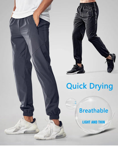 Quick Drying Sport Pants Men Running Pants With Zipper Pockets Training Joggings Sports Trousers Fitness Casual Sweatpants