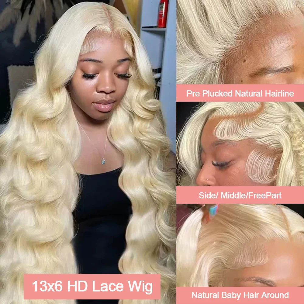 30 40 Inch 13x6 Lace Frontal Wig 613 Blonde Body Wave 13x4 Lace Front Wig Pre plucked Brazilian Human Hair Wigs 200 Density