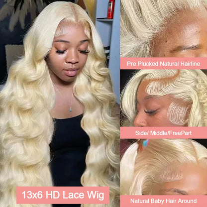 30 40 Inch 13x6 Lace Frontal Wig 613 Blonde Body Wave 13x4 Lace Front Wig Pre plucked Brazilian Human Hair Wigs 200 Density