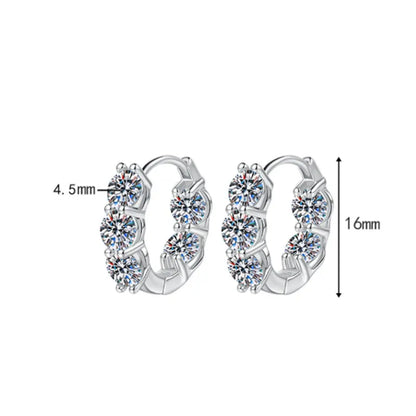 D VVS1 Full Moissanite Hoop Earring GRA Certified 925 Sterling Sliver Plated 18k Earrings for Women Party Gift Jewelry