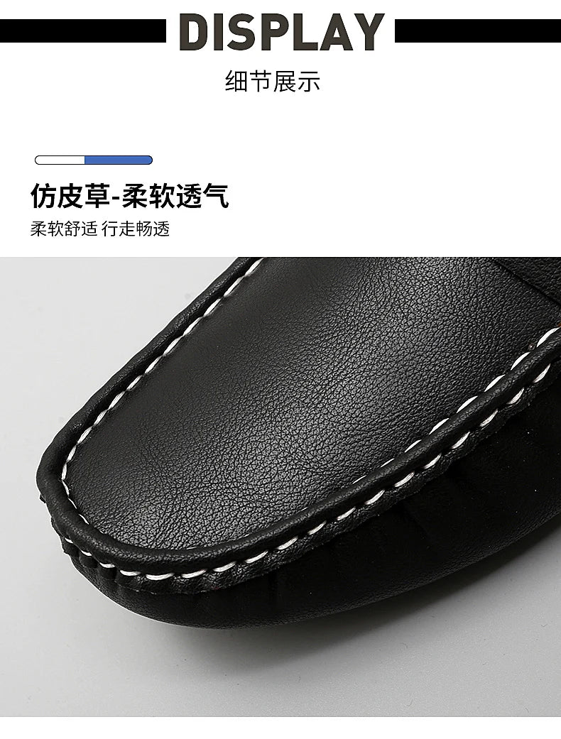 2025 New Handmade Beanie Shoes Men's Soft Sole Lazy Korean Style Trbottomy Easiest for Match Casual Slip-On Driving
