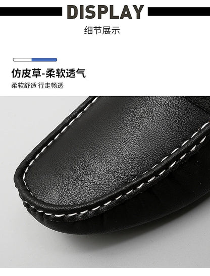 2025 New Handmade Beanie Shoes Men's Soft Sole Lazy Korean Style Trbottomy Easiest for Match Casual Slip-On Driving