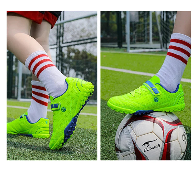 Children's Boys Low-Top Football Shoes Summer Breathable Sport Training Sneakers Outdoor Youth Turf Soccer Shoes