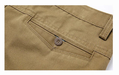 Men's Classic 100% Cotton Summer Thin Pant Autumn Thick Casual Bland High Waist Trousers Business Office Cargo Pants GOZBKF