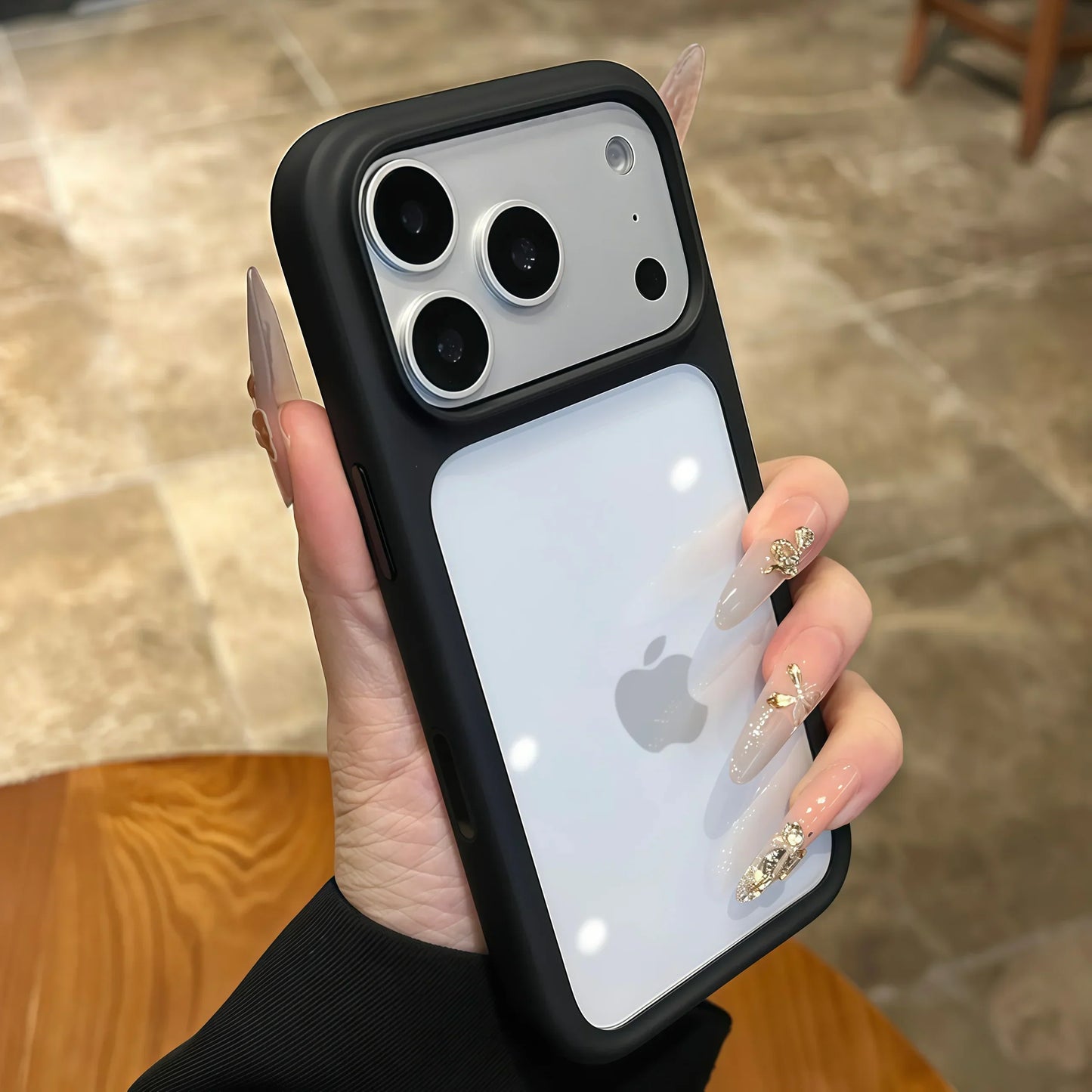 Advanced Silicone Soft Edge Transparent Hard Back Panel Case For iPhone 17 17 Pro 17 Pro Max Shockproof Phone Case Cover Gift