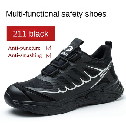 Men's Rotating Button Safety Shoes Steel Toe Work Sneakers Indestructible Shoes Puncture-Proof work Boots Air Cushion Men Boots