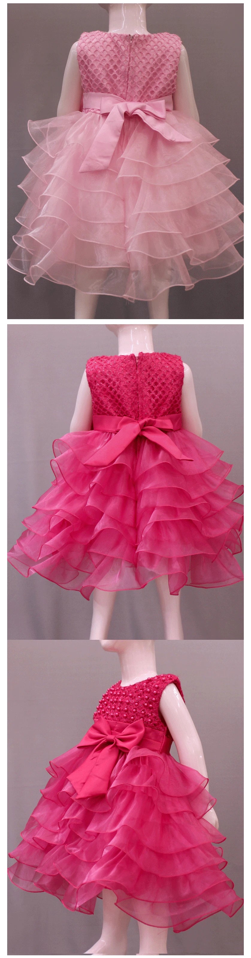 Vestido de Pérolas para Bebês Meninas, Princesa, com Camadas, Vintage, para Festa de Aniversário, Vestido de Baile de Natal, Roupinhas de Bebê de 3 a 24 Meses