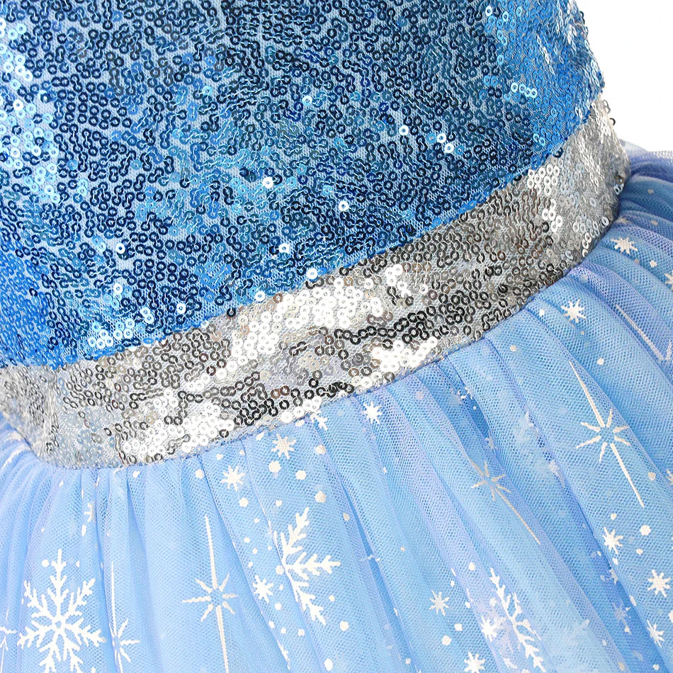 Vestidos de Elsa para Meninas Fantasia de Princesa Infantil Lantejoulas Fantasia Infantil Cosplay Rainha Roupas de Halloween Vestidos de Festa de Carnaval
