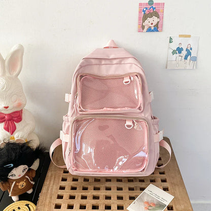 Japanese Style Transparent Ita Bag for Girls Comic Cons Large Capacity Women Backpack Fashion School Bags for College Student JK