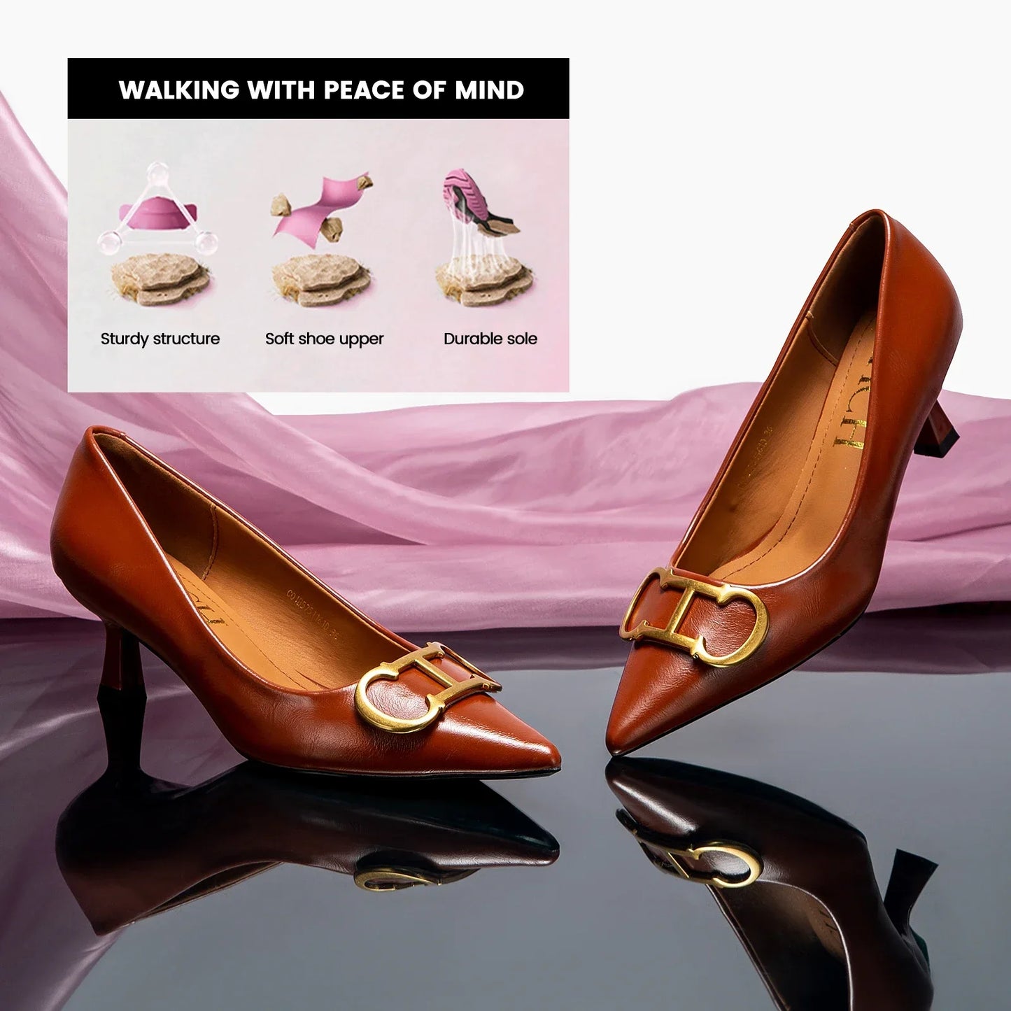 Brand Women's Shoes Pointed Toe High Heels Patent Leather Dress Heels Boat Shoes Wedding Shoes Large Size 34-40