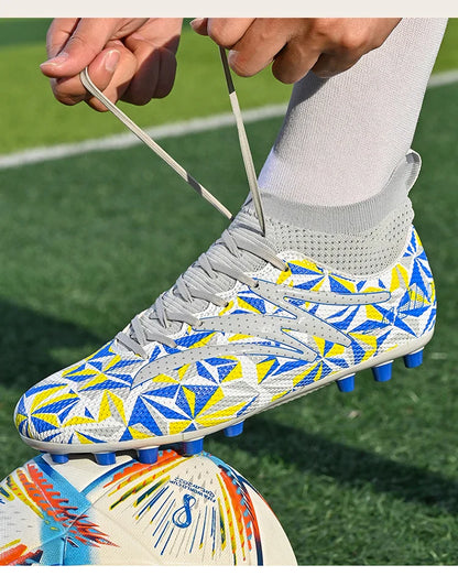 New Men Football Boots Breathable Sport Training Soccer Shoes Cleats Sport Outdoor TF Futsal Match Turf Grass Drop Shipping
