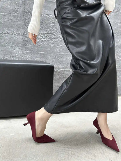 Sapatos de salto alto femininos de bico fino para o outono de 2024, sapatos sexy e rasos, sapatos de salto fino elegantes para mulheres, sapatos de festa, sapatos de salto alto, sapatos elegantes de festa, sapatos femininos.