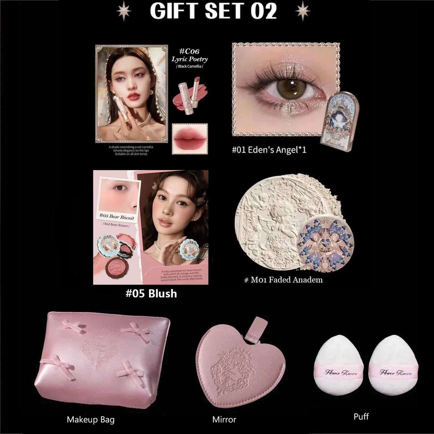 Makeup Set Little Angel Collection Make Up Gift Box Eye Shadow Blush Matte Lipstick Highlighter Full Kit All In One