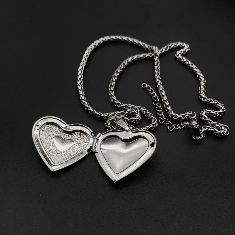Love Heart Secret Message Locket Necklace Pendant Vintage Gift For Lover Couples Custom Message Fashion Jewelry