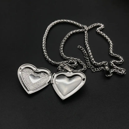 Love Heart Secret Message Locket Necklace Pendant Vintage Gift For Lover Couples Custom Message Fashion Jewelry