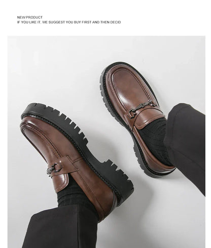 Trend Platform Casual Business Leather Shoes Men Formal Office Social Leather Loafers Male Derby Shoes Men's Dress Shoes