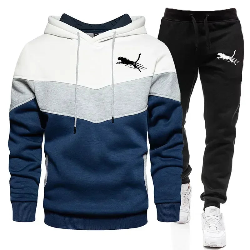 Men's hoodie set for autumn and winter, hoodie and sweatpants set, new hooded sportswear and fashionable sweatpants, two-piece s