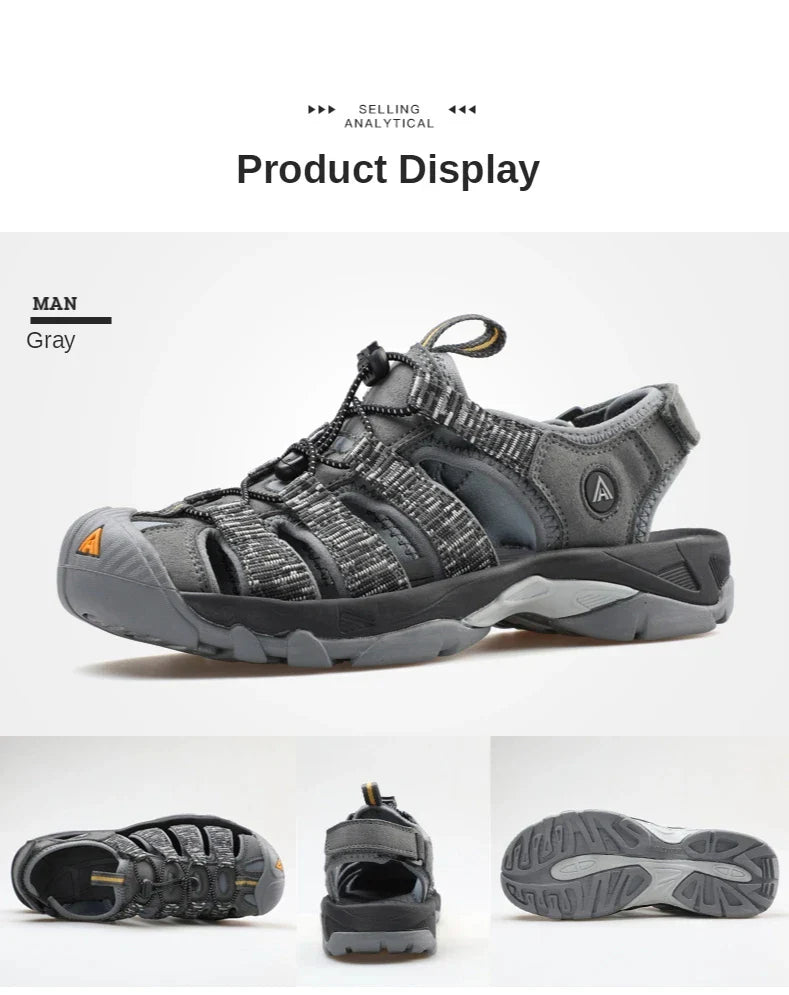 Summer Outdoor Sandals for Men Breathable Hiking Shoes Water Beach Mens Sandals Camping Climbing Aqua Sneaker HT-710445A