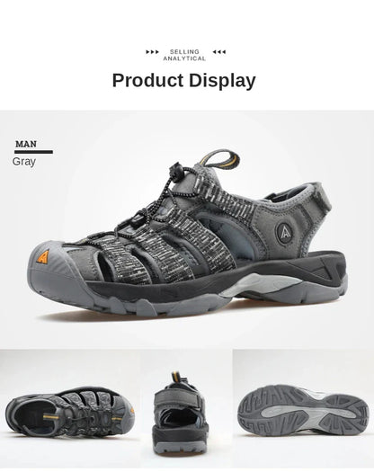 Summer Outdoor Sandals for Men Breathable Hiking Shoes Water Beach Mens Sandals Camping Climbing Aqua Sneaker HT-710445A
