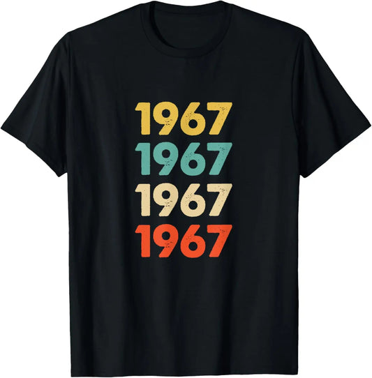 Vintage 1967 58 Years Old Men Women 58th Birthday Gifts T-Shirt Casua Personalized Clothing Graphic T Shirts Ropa Hombre